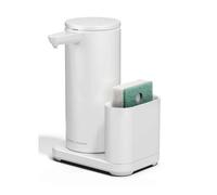 Simplehuman - Distributeur de liquide-vaisselle sur pied, sans contact, avec porte-éponge, blanc ST1081