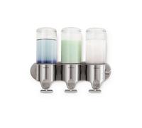 Simplehuman - Distributeur de savon, shampooing et conditionneur, 3x 444 ml, inox brossé BT1029