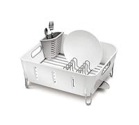 simplehuman KT1104 égouttoir à vaisselle compact pour cuisine, plastique blanc