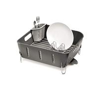 simplehuman KT1106 égouttoir à vaisselle compact pour cuisine, plastique gris