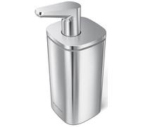simplehuman KT1183 Distributeur à Pompe, Acier Inoxydable brossé, 295 ML | Distributeur Savon Liquide Manuel, 300 ml, Cuisine et Salle de Bain, Poussoir Doux et Précis, Bec Anti-goutte, Rechargeable