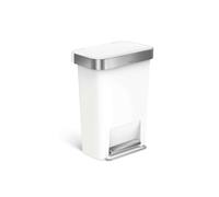 Simplehuman - Poubelle 45 l, avec poche pour sac, inox/blanc CW1387CB