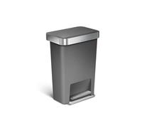 Simplehuman - Poubelle 45 l, avec poche pour sac, inox/gris CW1386CB