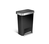 Simplehuman - Poubelle 45 l, avec poche pour sac, inox/noir CW1385CB