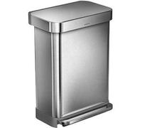 simplehuman Poubelle à pédale avec compartiment à sacs Poubelle 55 litres CW2023