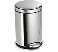 Simplehuman Poubelle à pédale CW1851CB en acier inoxydable poli anti-empreintes digitales ronde 4,5 L