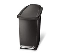Simplehuman, poubelle à pédale en plastique, Acier inoxydable, noir, 10 L