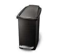 simplehuman Poubelle à pédale étroite de 10 litres, plastique noir - 8,6x8,6x68,1 cm ; CW1329