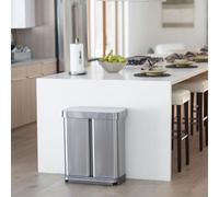 Simplehuman poubelle à pédale pour déchets triés, 58 l (34/24), acier brossé, FPP