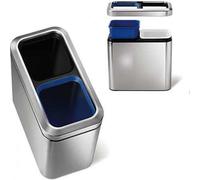 simplehuman Poubelle de recyclage ouverte étroite de 20 litres, inox brossé - 5x5x28 cm ; CW1470