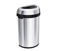 simplehuman, poubelle demi-lune ouverte, acier épais inoxydable brossé, 60 litres