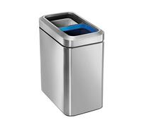 Simplehuman - Poubelle ouverte de tri sélectif 20 l, inox brossé CW1470