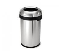 simplehuman, poubelle ronde ouverte, acier épais inoxydable brossé, 80 litres
