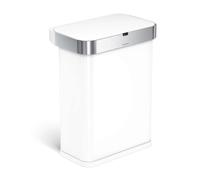 Simplehuman - Poubelle sans contact 58 L, avec pochette pour sacs, blanche ST2049