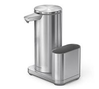 Simplehuman - Distributeur de détergent sur pied, sans contact, avec porte-éponge, inox ST1077