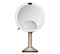 simplehuman ST3034 miroir à capteur trio, acier inoxydable or rose