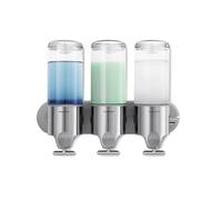 Simplehuman - Distributeur de savon, shampooing et conditionneur, 3x 444 ml, inox brossé BT1029