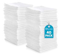 Simpli-Magic 79155 Lot de 40 Gants de Toilette en Coton Blanc 30,5 x 30,5 cm