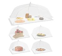 Simply Genius Lot de 6 couvercles Alimentaires en Maille, 2 Grandes tentes (119,4 x 66 cm) et 4 Grandes (43,2 x 43,2 cm) pour l'extérieur, réutilisables et Pliables, Filets Alimentaires