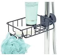 simplywire - Panier de Douche - À Visser sur la Colonne de Douche - Étagère de Salle de Bain sans Perçage - Acier Revêtu de Poudre Noire