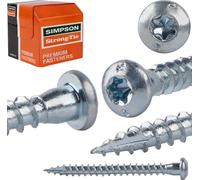 Simpson CSA Vis 5x50mm Agréé ETA Vis à bois pour assemblages tôle d'acier/bois, acier galvanisé - 250 pièces