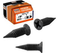 Simpson Strong Tie Lot de 500 vis de raccordement profilées 3,9 x 14 mm - Vis profilées métalliques, vis à tôle noires pour cloison sèche cruciforme