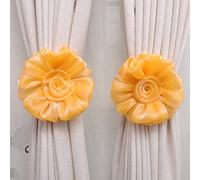 SIMPVALE 1 Paire Roses de Rideau Embrasses Boucle Pince Crochet Fixation Accessoires pour Rideaux Jaune