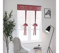 SIMPVALE 1 pièce Broderie Store Bateau de Serrage à Voilage Abat Jour Brise Rideaux Tulle Window Coque pour Chambre à Coucher, Bureau, Salle de Bain, Cuisine, Bordeaux, Largeur 80 x Hauteur 120