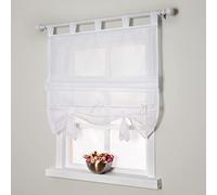 SIMPVALE 1 Pièce de Rideaux Romain Blanc 80x155cm Store Romain, Décoration Intérieur Rideau de Fenêtre, Les Rideaux Voilages pour Chambre Salon Cuisine Balcon