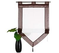 SIMPVALE 1 pièce Rideau Romain Marron 60 x 140 cm Store Romain avec Décoration de Gland Rideaux de Fenêtre, Les Rideaux Voilages pour Chambre Salon Cuisine Balcon