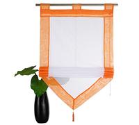 SIMPVALE 1 pièce Rideau Romain Orange 45 x 140 cm Store Romain avec Décoration de Gland Rideaux de Fenêtre, Les Rideaux Voilages pour Chambre Salon Cuisine Balcon