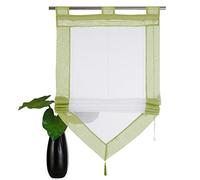 SIMPVALE 1 pièce Rideau Romain Vert 45 x 140 cm Store Romain avec Décoration de Gland Rideaux de Fenêtre, Les Rideaux Voilages pour Chambre Salon Cuisine Balcon