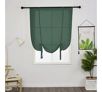 SIMPVALE 1 Pièce Store Romain Translucide Tulle Rideaux Voilages Vertical Poche de Tige pour Chambre Cuisine Salon, Vert, Largeur 80cm x Hauteur 120cm