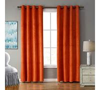 SIMPVALE Lot de 2 Rideaux occultants à œillets pour Chambre à Coucher - Rideaux à Surface en Daim Super Doux pour Salon - Isolation Thermique - Rideaux pour Enfants et crèches - 140 x 220 cm Orange