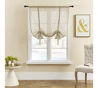 SIMPVALE Rideau Voilage Vintage Store Romain Translucide Intérieur Voile pour Chambre Balcon Salon Cuisine, Café Largeur 80 cm/Hauteur 140 cm