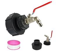 Simsky Robinet Cuve 1000L Adaptateur S100 x 8 vers S60 x 6 IBC Raccord Robinet de Jardin en Laiton avec Col de Cygne 3/4 Pouce pour Réservoir d'eau de Pluie Tonneau Connecteur Facile à Utiliser