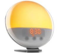 Simulateur d'Aube Haute Fidélité - Pour un Éveil en Lumière - Réveil Lumineux avec Mode Nuit Noire et Bruit Blanc - Simulation Lumière Soleil, Crépuscule, Lampe Chevet Radio G