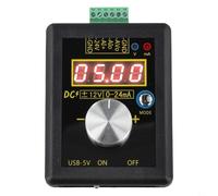 Simulateur de boucle de courant professionnel 4-20 mA et source de tension 0-10 V avec fonction d'économie de mémoire pour ingénieur électricien débogage sur le terrain Noir (sans batterie)