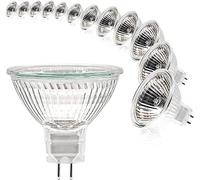 Simusi Ampoules Halogènes MR16, Ampoule Spot MR16 12V 35W GU5.3 Dimmable, 2 Broches Blanc Chaud 2700K, Couvercle en Verre pour Plafonnier, Pack de 12