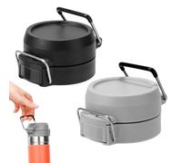 Sinbana 2pcs Couvercle Remplacement pour Stanley Quick Flip GO 24 oz et 36 oz, Anti-Fuite Robustes Couvercle Bouteille d'Eau à Bouton-Poussoir avec Boucle Transport(Gris et Noir)