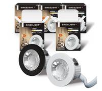 SINCELIGHT Mini Spot encastrable 3W, petit downlight à LED pour trou de 35-40mm, Anneau blanc/noir remplaçable, Blanc Neutre 4000K, Remplaçant MR11, étanche IP65 pour plafond/armoire/vitrine, 5 unités