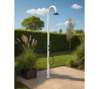Sined | Douche extérieure Luna-Alu-D-Bianca - 233 Cm - Blanc - Aluminium - Avec douchette et mitigeur de température