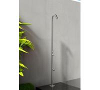Sined | Douche extérieure Quartu - 229 Cm - Acier inoxydable Aisi 316L - Haute qualité - Avec douche à pied - Résistant à la corrosion