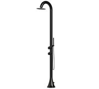 SINED Douche Luna D Noir en Acier Inox 316L avec Douchette Flexible Entrees dEau Chaude et Froide Laterales ou Inferieures Deux Modes Ideale pour Installations Exterieures
