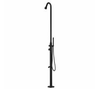 Sined Stintino Douche en acier inoxydable avec pomme de douche pivotante, robinet pour lavage des pieds et douchette pour pieds, noir mat