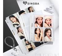 SINGBA 10 pochettes transparentes sans acide - Pages à feuilles mobiles sans CPP pour classeur A5/A4, pochette 4/9 grilles, protecteur de cartes photo 3 pouces A5 5inch 2grid