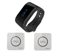 SINGCALL Système D'appel sans Fil pour Restaurant/Hôtel/Hôpital/Bar/Centre de Fitness, Téléavertisseur pour Personnes âgées, 1 Récepteur Mobile étanche 2 Boutons d'appel