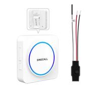 SINGCALL Transfert de Signal Radio Extension Convertit Câblé en sans Fil | Conversion de Sonnette Filaire en sans Fil avec 1 Récepteur LED Portable et 1 Extendeur Facile pour Maison/Garage/Appartement