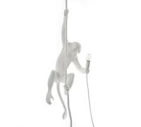 Singe Avec Corde Plafonnier Blanc