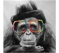 Singe avec des Lunettes Art Toile Tableau Affiches Et Noir Et Blanc Animaux Peintures sur Toile Tableau sur Le Murale Art Singe Tableaux sans Cadre